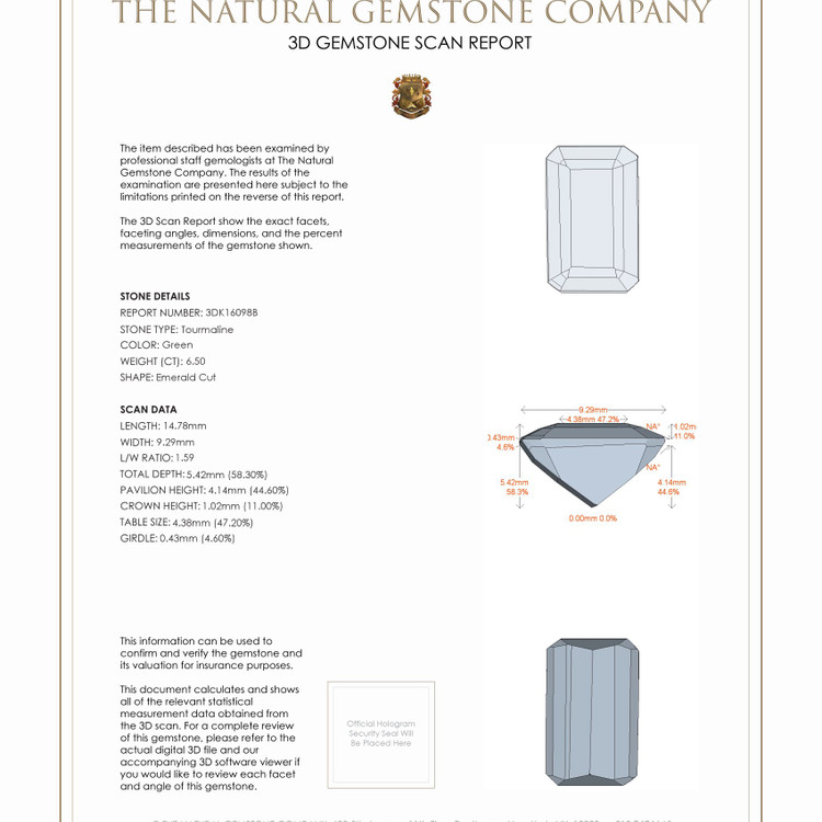 6.50 Ct. Tourmaline from Brazil