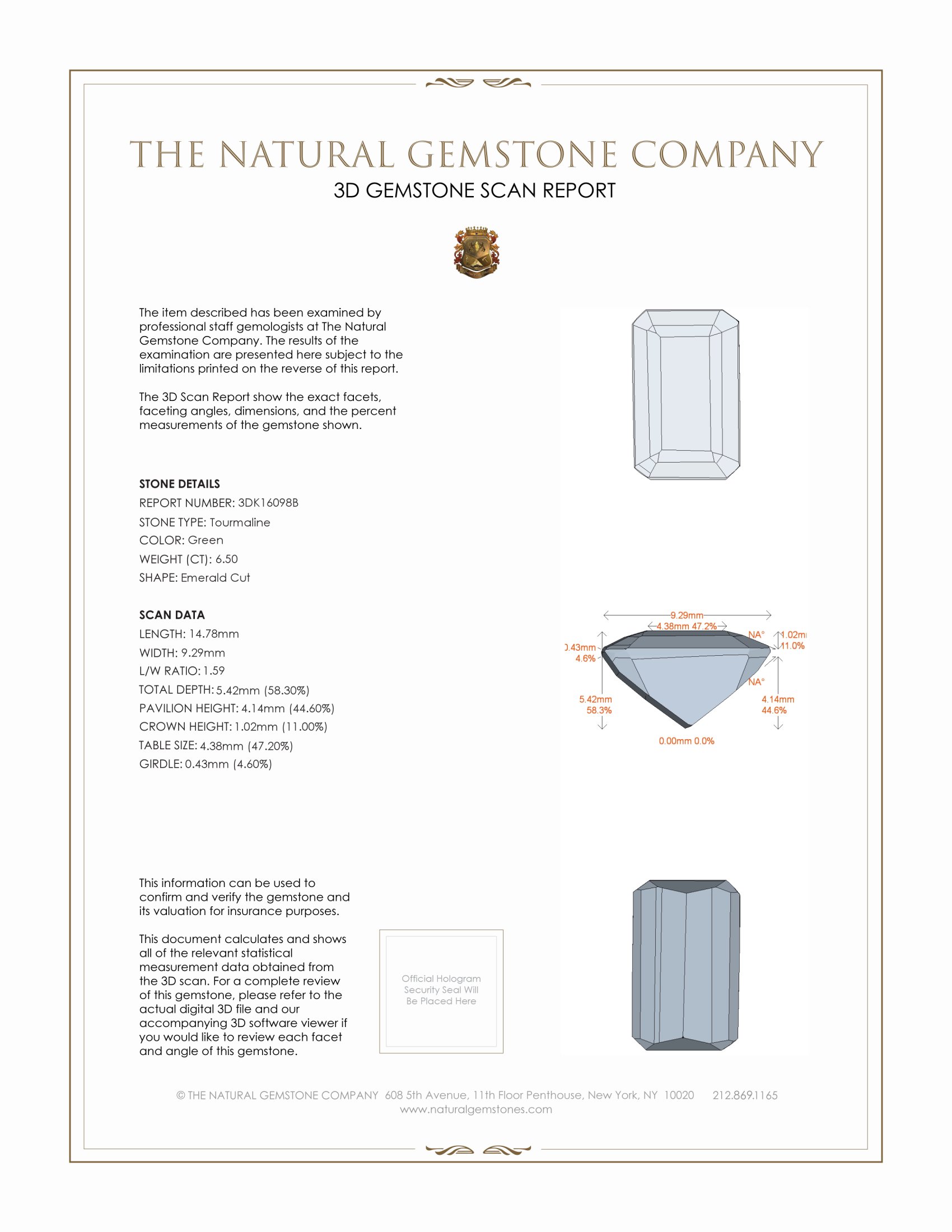 6.50 Ct. Tourmaline from Brazil