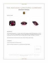 11.13 Ct. Purplish Red Garnet from Tanzania Appraisal