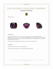 12.29 Ct. Reddish Purple Rhodolite Garnet from Tanzania Appraisal