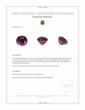 16.66 Ct. Rhodolite Garnet from Tanzania Appraisal