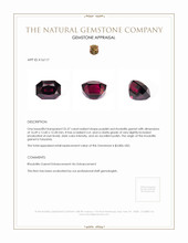 25.37 Ct. Purplish Red Rhodolite Garnet from Tanzania Appraisal