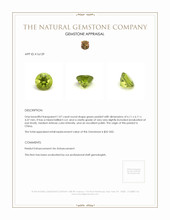1.07 Ct. Green (Lime Green) Peridot from China Appraisal