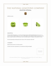 1.12 Ct. Green (Lime Green) Peridot from China Appraisal