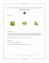 0.88 Ct. Green (Lime Green) Peridot from China Appraisal