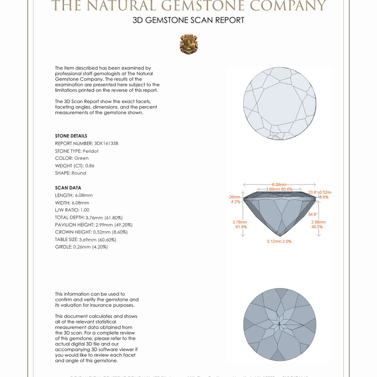 0.86 Ct. Peridot from China