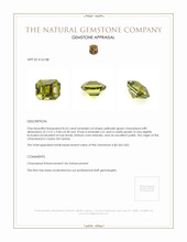 8.53 Ct. Yellowish Green Chrysoberyl from Ceylon (Sri Lanka) Appraisal