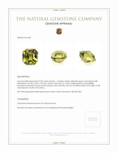 5.04 Ct. Yellowish Green Chrysoberyl from Ceylon (Sri Lanka) Appraisal