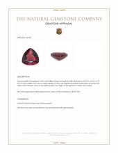 2.40 Ct. Red Garnet from Ceylon (Sri Lanka) Appraisal