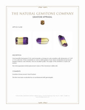 5.96 Ct. Ametrine from Ceylon (Sri Lanka) Appraisal