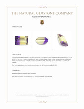 7.10 Ct. Ametrine from Ceylon (Sri Lanka) Appraisal