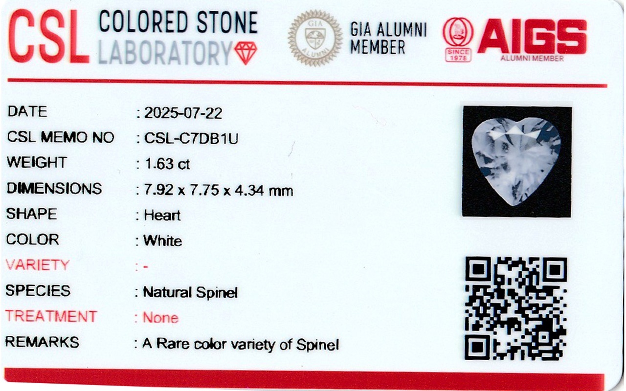 1.63 Ct. Spinel from Ceylon (Sri Lanka)