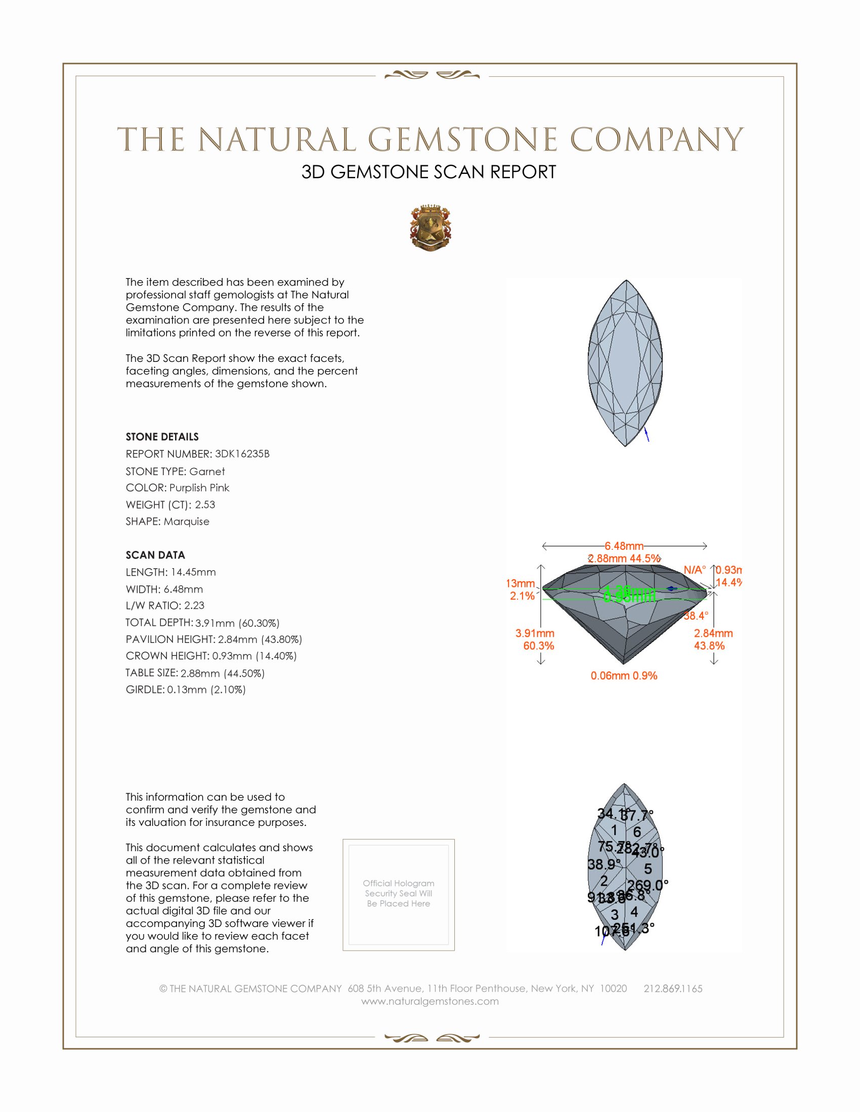 2.53 Ct. Garnet from Tanzania