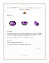 53.01 Ct. Amethyst from Brazil Appraisal