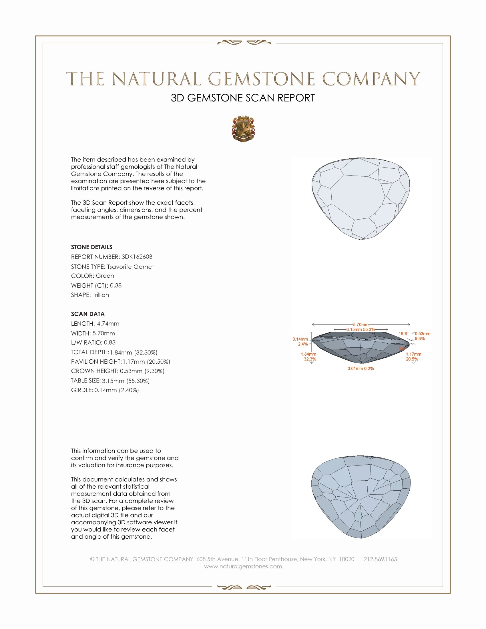 0.38 Ct. Tsavorite Garnet from Tanzania