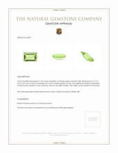1.06 Ct. Green Peridot from Tanzania Appraisal