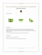 1.08 Ct. Green (Lime Green) Peridot from Tanzania Appraisal