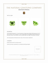 1.72 Ct. Green Peridot from Tanzania Appraisal