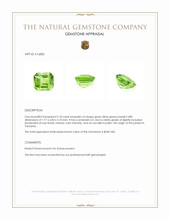 2.18 Ct. Green (Lime Green) Peridot from Tanzania Appraisal