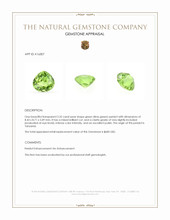 2.32 Ct. Green (Lime Green) Peridot from Tanzania Appraisal