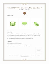 1.04 Ct. Green Peridot from Tanzania Appraisal
