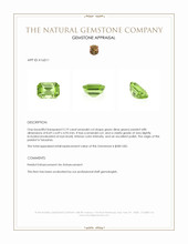 2.19 Ct. Green Peridot from Tanzania Appraisal