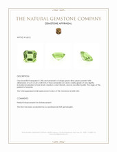1.08 Ct. Green (Lime Green) Peridot from Tanzania Appraisal