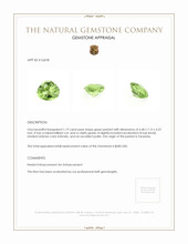 1.19 Ct. Green (Lime Green) Peridot from Tanzania Appraisal