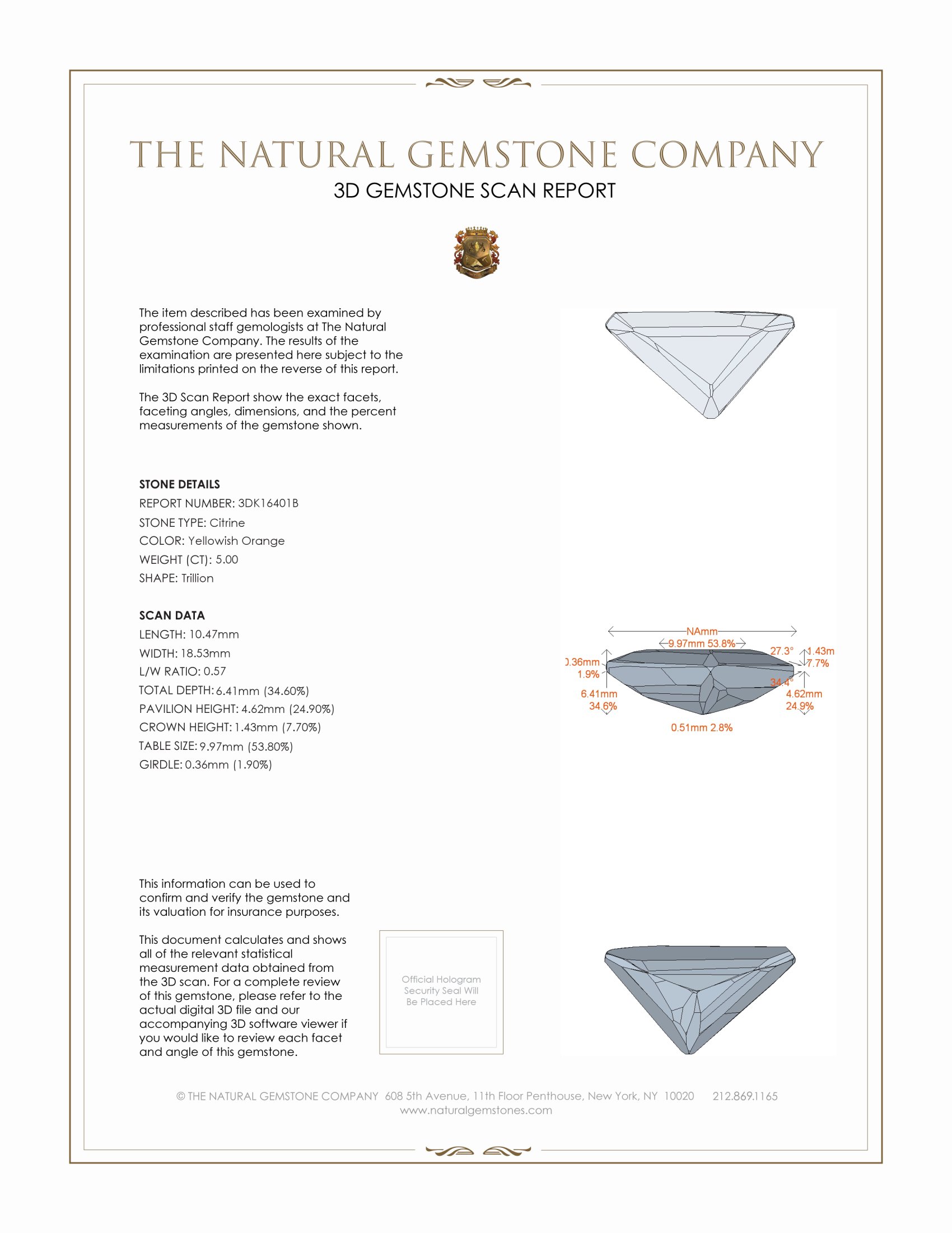 5.00 Ct. Citrine from Brazil