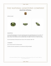 1.44 Ct. Green Zircon from Ceylon (Sri Lanka) Appraisal