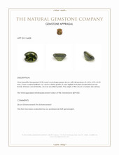 0.98 Ct. Green Zircon from Ceylon (Sri Lanka) Appraisal