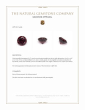 0.77 Ct. Purplish Red Zircon from Ceylon (Sri Lanka) Appraisal