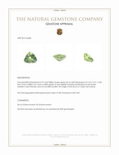 0.74 Ct. Green Zircon from Ceylon (Sri Lanka) Appraisal
