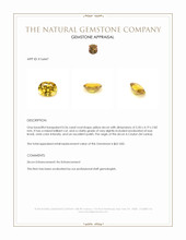 0.56 Ct. Yellow Zircon from Ceylon (Sri Lanka) Appraisal