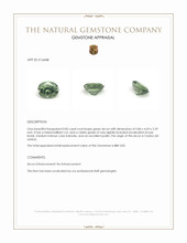 0.85 Ct. Green Zircon from Ceylon (Sri Lanka) Appraisal
