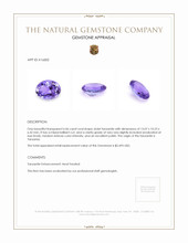 6.06 Ct. Violet Tanzanite from Tanzania Appraisal