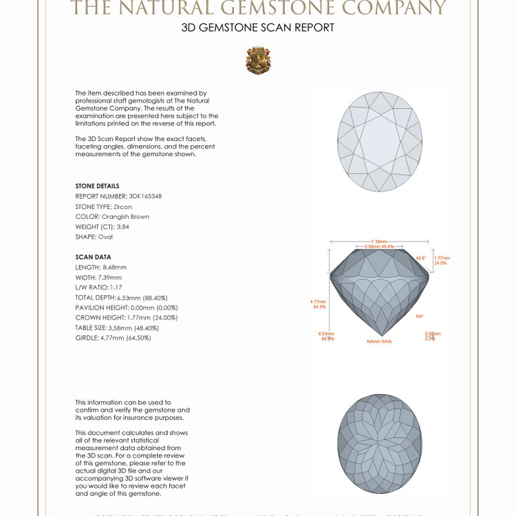 3.84 Ct. Zircon from Madagascar