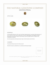 4.60 Ct. Yellowish Green Cabochon Chrysoberyl from Tanzania Appraisal