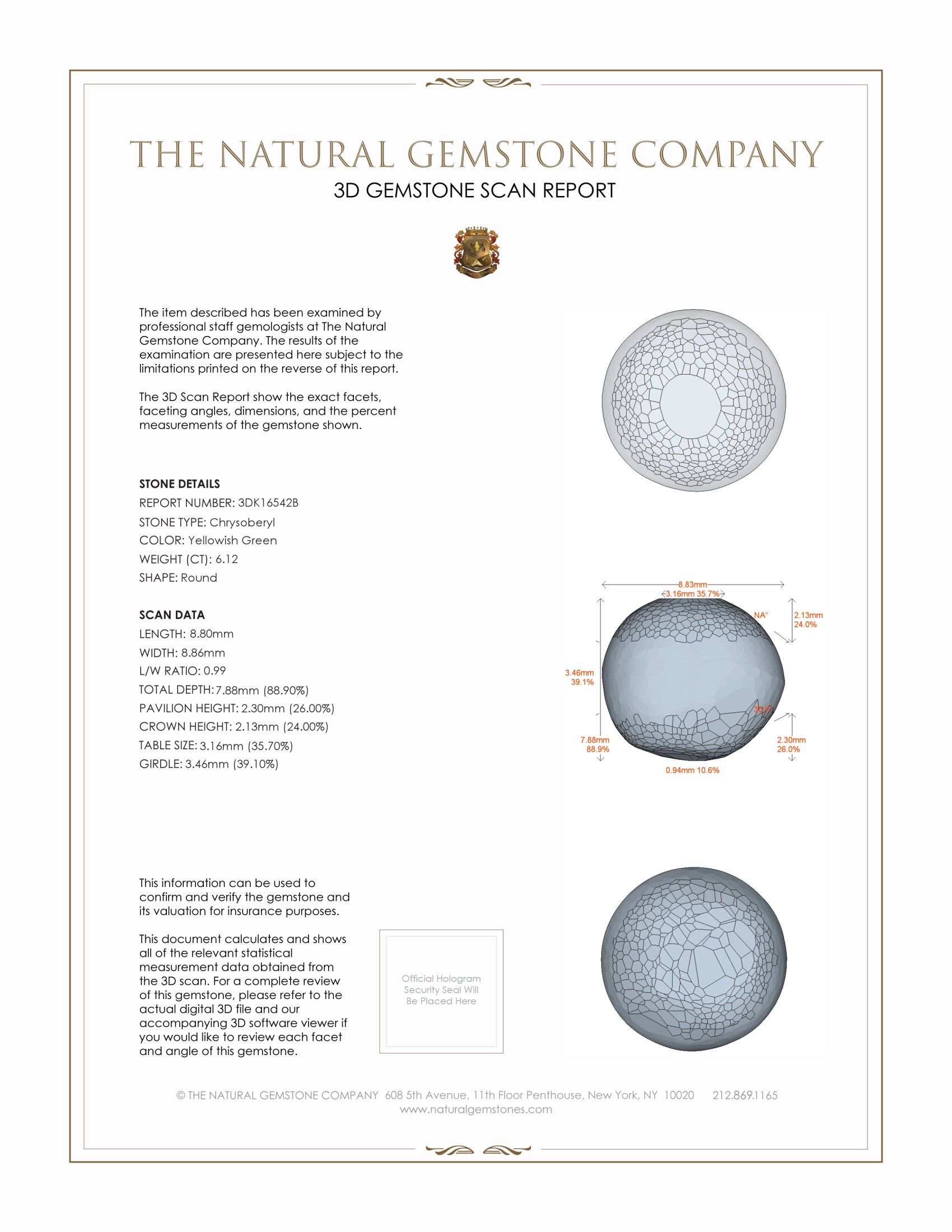 6.12 Ct. Cabochon Chrysoberyl from Tanzania