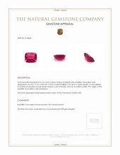 0.74 Ct. Redddish Pink Rubellite Tourmaline from Mozambique Appraisal