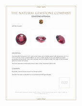 3.47 Ct. Rhodolite Garnet from Ceylon (Sri Lanka) Appraisal