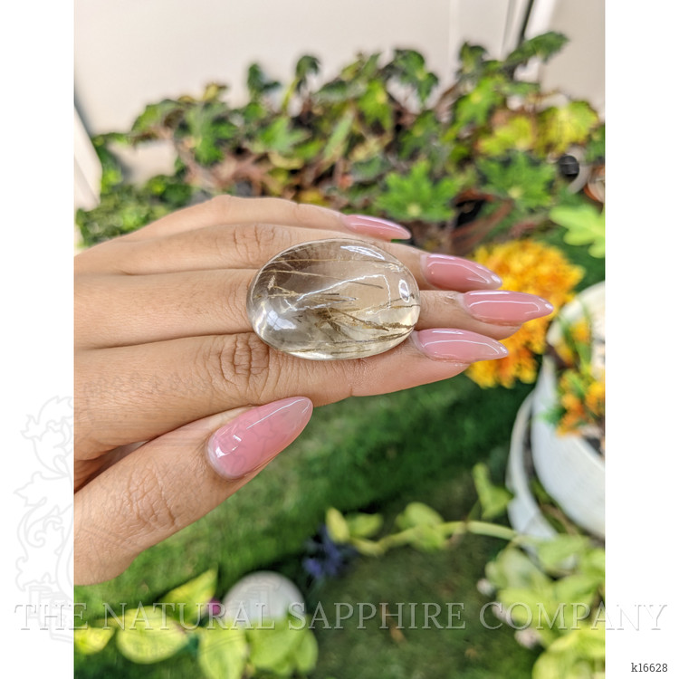 98.92 Ct. Cabochon Rutilated Quartz from Ceylon (Sri Lanka)