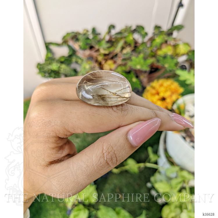 98.92 Ct. Cabochon Rutilated Quartz from Ceylon (Sri Lanka)