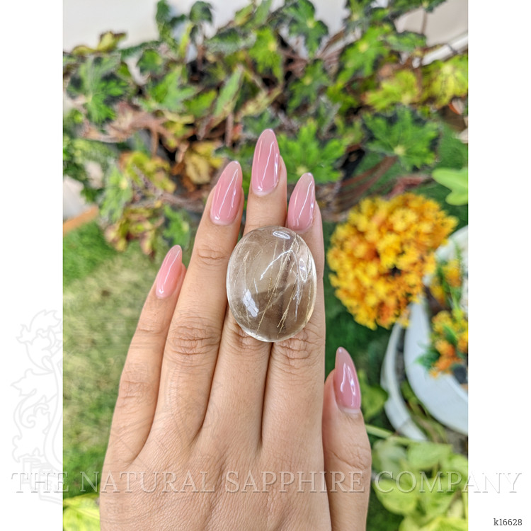 98.92 Ct. Cabochon Rutilated Quartz from Ceylon (Sri Lanka)