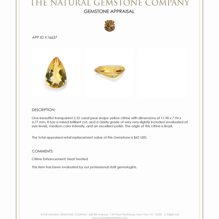 2.32 Ct. Citrine from Brazil
