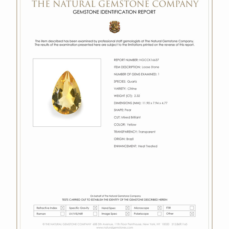 2.32 Ct. Citrine from Brazil