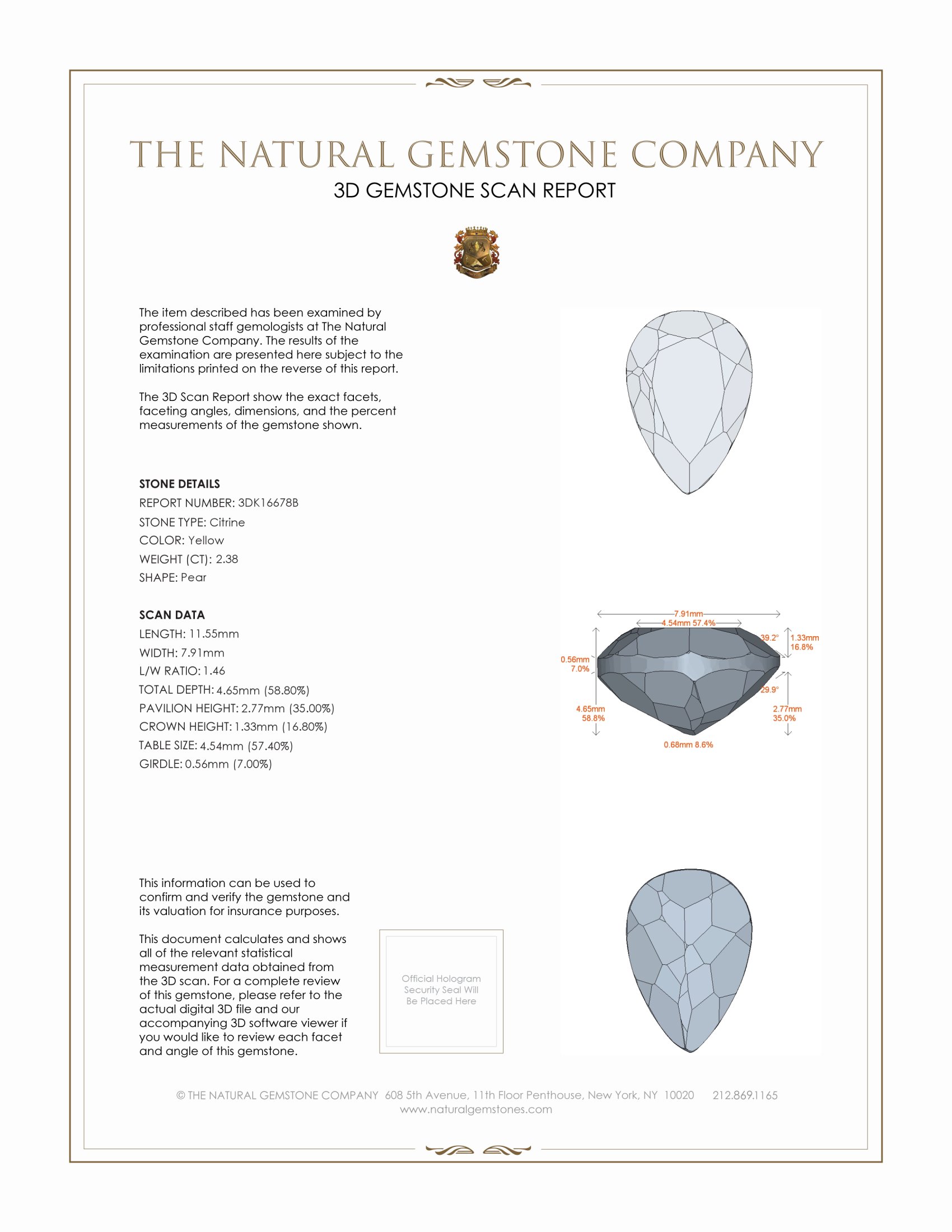 2.38 Ct. Citrine from Brazil