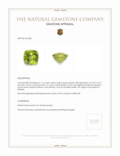1.16 Ct. Green Peridot from Pakistan Appraisal