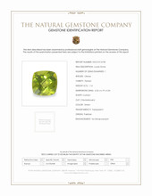 1.16 Ct. Green Peridot from Pakistan Scan Report