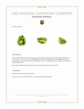 5.80 Ct. Green (Lime Green) Peridot from Burma (Myanmar) Appraisal